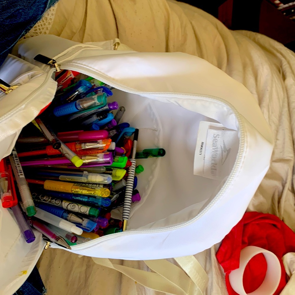 A whole bunch of pens in a bag, and it all comes together